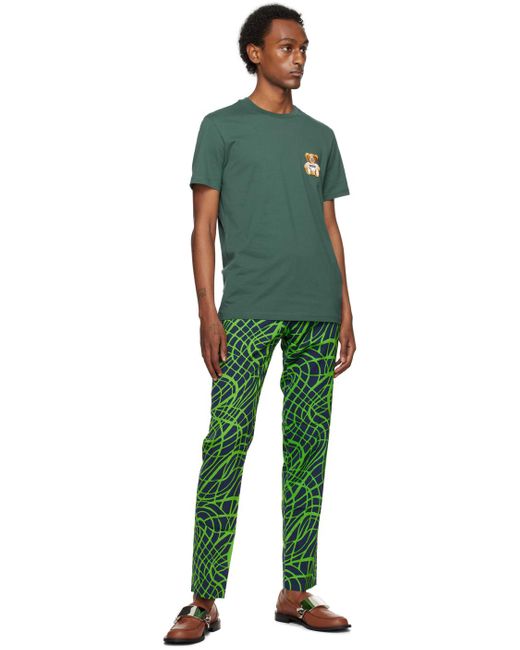 Moschino Green Teddy Patch T-shirt for men