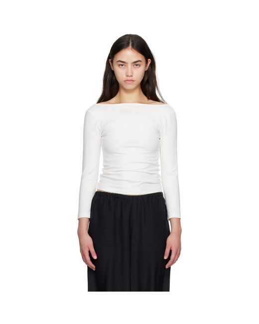 St. Agni White Soft Jersey Ballerina Long Sleeve T-Shirt