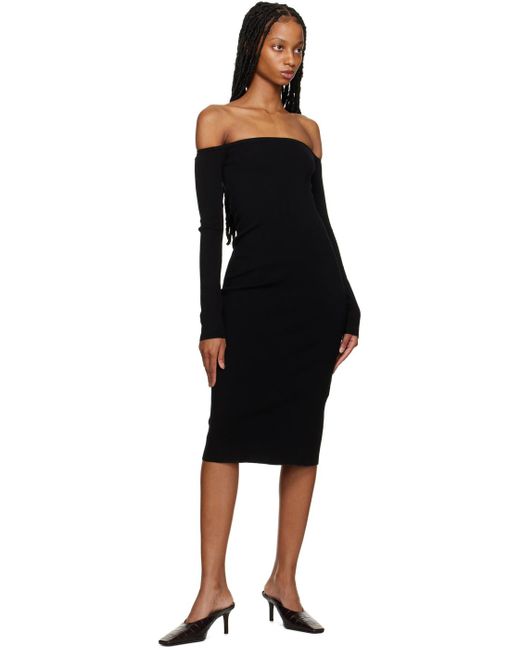 Filippa K Black Off-the-shoulder Midi Dress