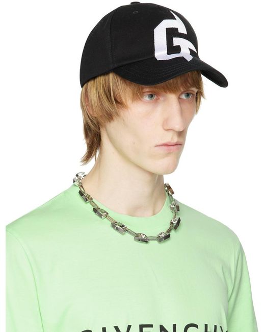 Givenchy Green Black Embroidered Cap for men