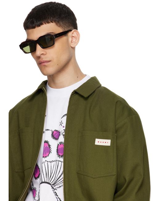 Retrosuperfuture Green Tortoiseshell Boletus Sunglasses for men