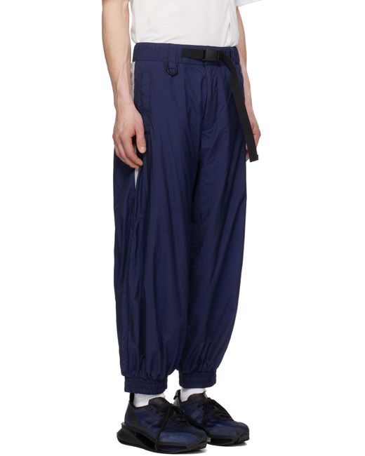メンズ Y-3 ブルー 3-Stripes ナイロン スウェットパンツ Blue