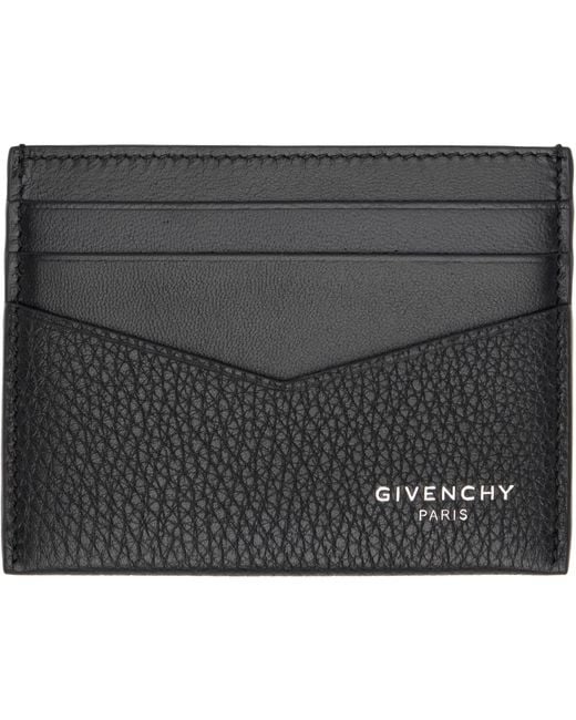 Givenchy Black Grained Leather Card Holder for men
