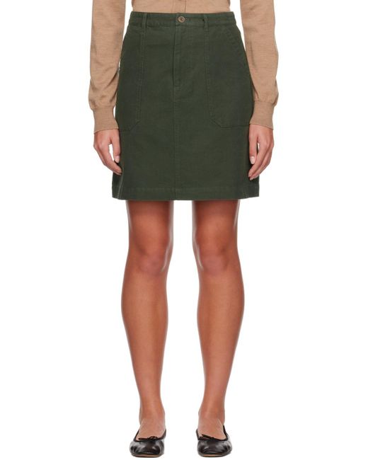 A.P.C. Green . Khaki Léa Miniskirt