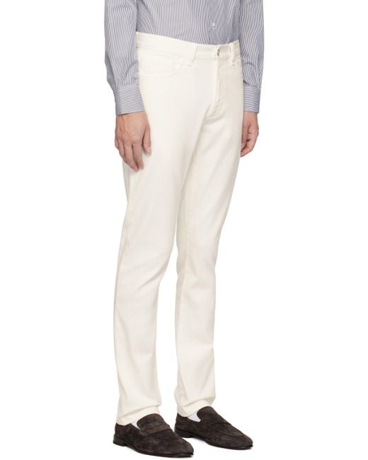 Zegna White Patch Jeans for men