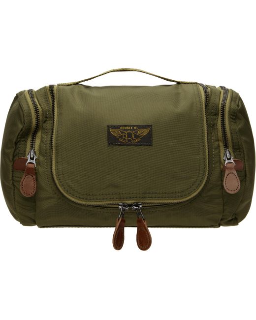 メンズ RRL グリーン ナイロンキャンバス トラベルポーチ Green