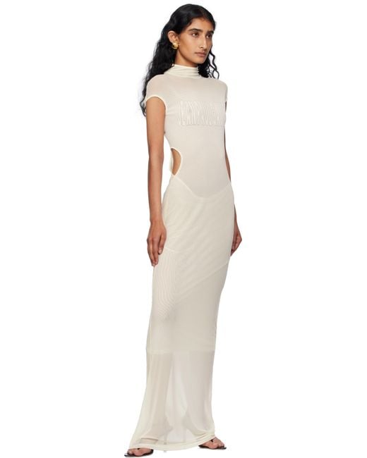 Jean Paul Gaultier Black Off- Sleeveless Flock Maxi Dress