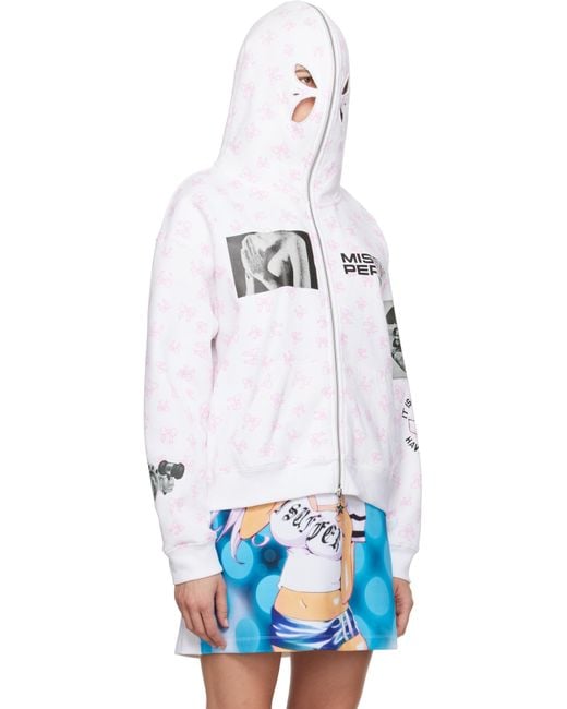 Ashley Williams 'Missing Person' Butterfly Hoodie in White | Lyst