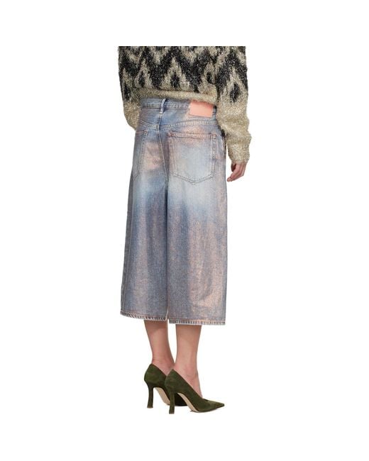 Acne Gray Glitter Dawn Denim Shorts