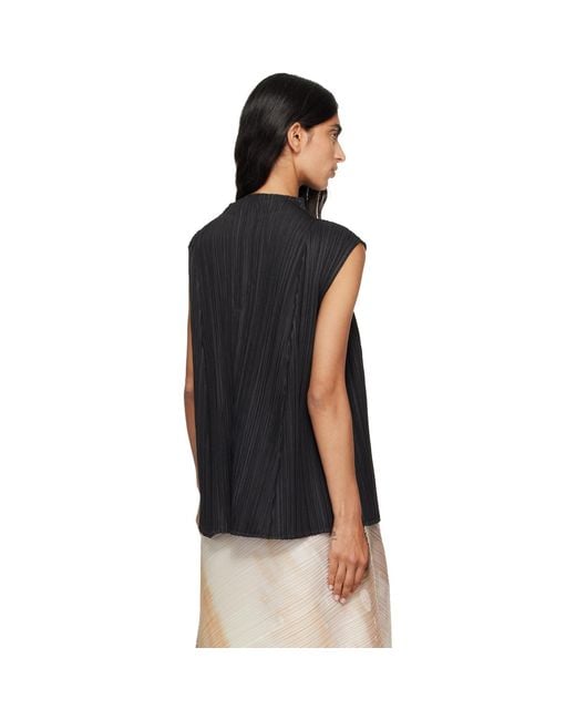 Pleats Please Issey Miyake Black Mellow Pleats Top