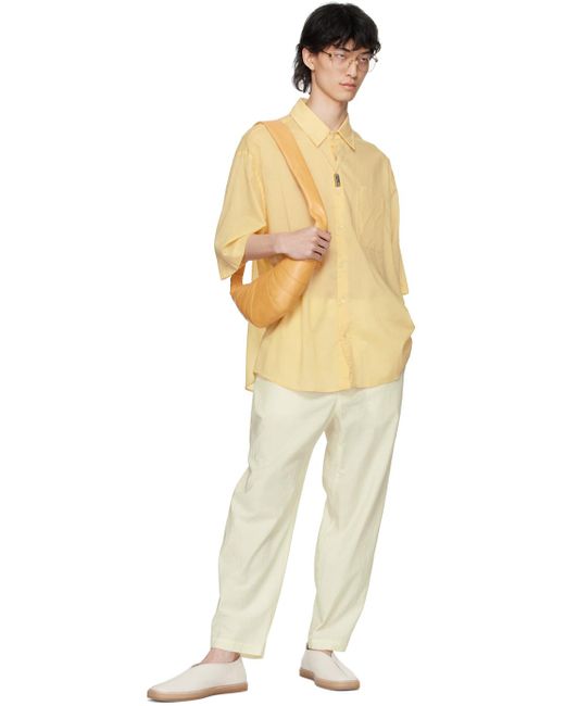 Pantalon jaune à ceinture Lemaire pour homme en coloris Natural