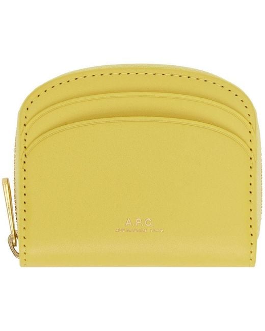 A.P.C. . Yellow Demi lune Mini Compact Coin Pouch Lyst
