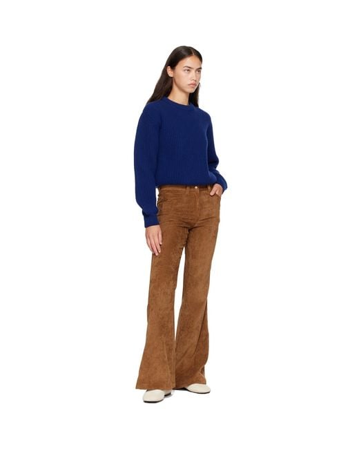 Moncler Brown Tan Corduroy Wide Leg Trousers