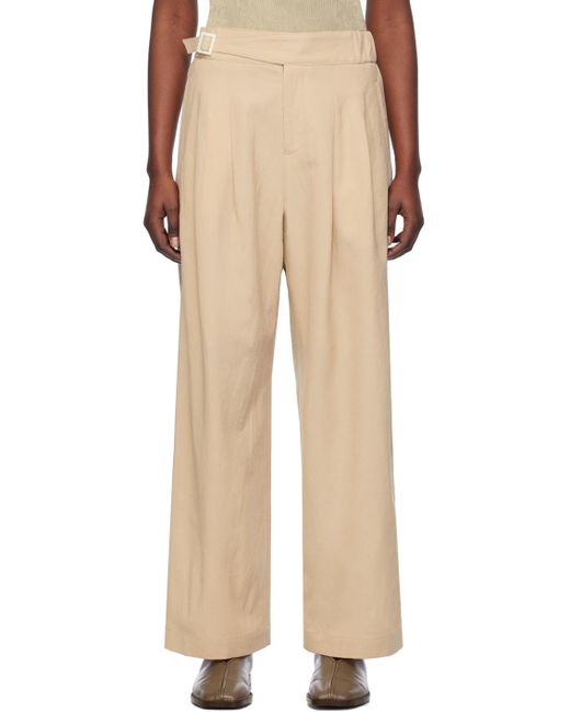 Issey Miyake Natural Beige Ease Trousers