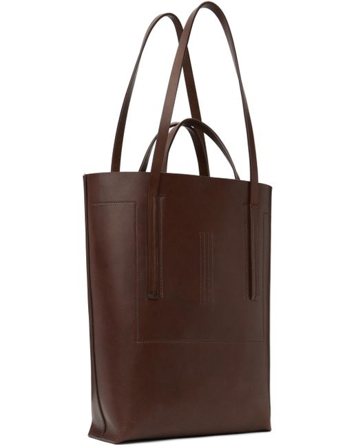 メンズ Rick Owens バーガンディ ミディアム Porterville ショッパートート Brown