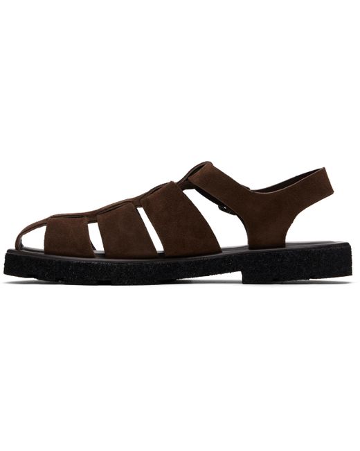 Paul Smith Black Suede Sandoval Fisherman Sandals for men