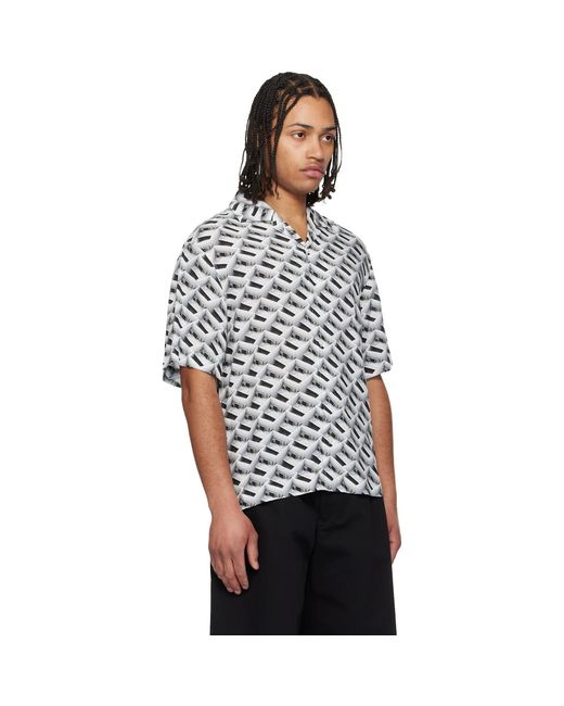 HUGO Black Oversized-Fit Statement Print Shirt for men