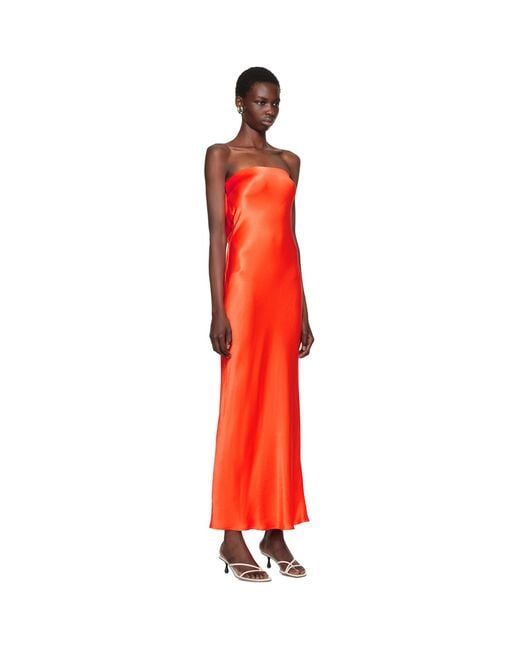 Bec & Bridge Orange Moon Dance Strapless Maxi Dress