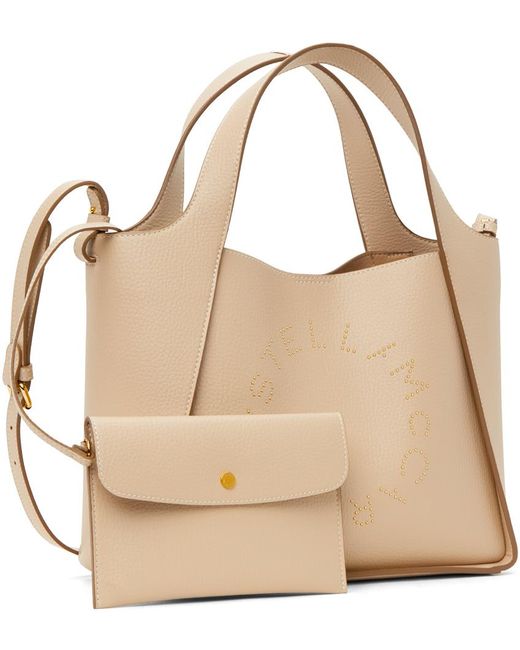 Stella McCartney Natural Logo Studded Grainy Alter Mat Bag