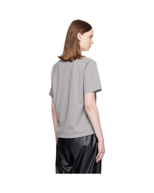 MM6 by Maison Margiela Gray Handwritten-Print Cotton Jersey T-Shirt