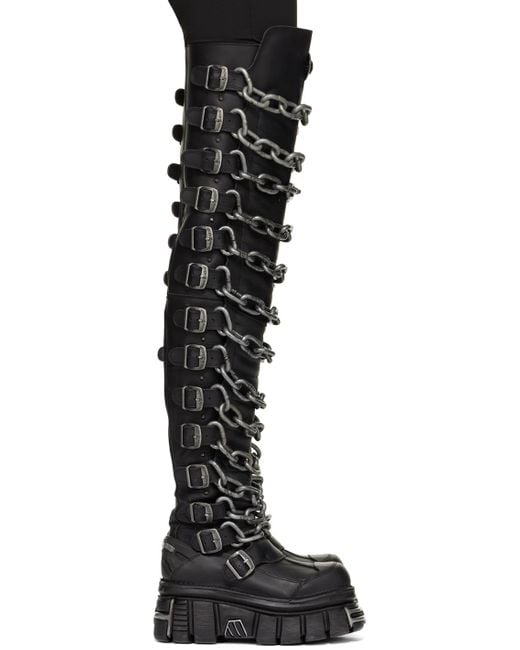 Vetements Black New Rock Edition Chain Link Boots