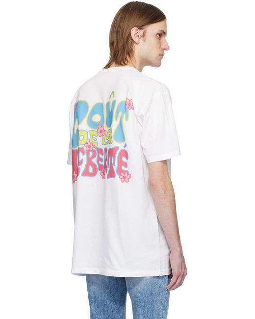 【関税込み】COUT DE LA LIBERTE ホワイト Freddie Tシャツ メンズ Cout de la Liberte ホワイト Freddie Daisy Tシャツ