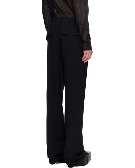 メンズ Rick Owens ブラック Hollywood Dietrich ドローストリング トラウザーズ Black