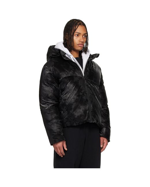 Dime Black Wavy Puffer Jacket for men
