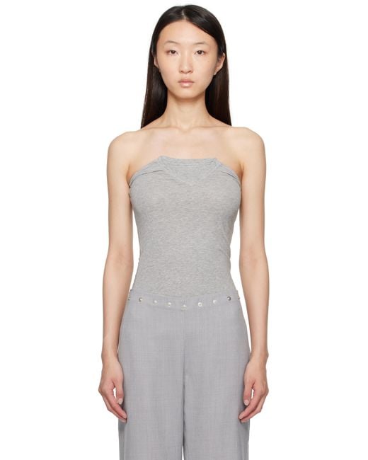Paloma Wool Black Folded V Neck Bandeau Top
