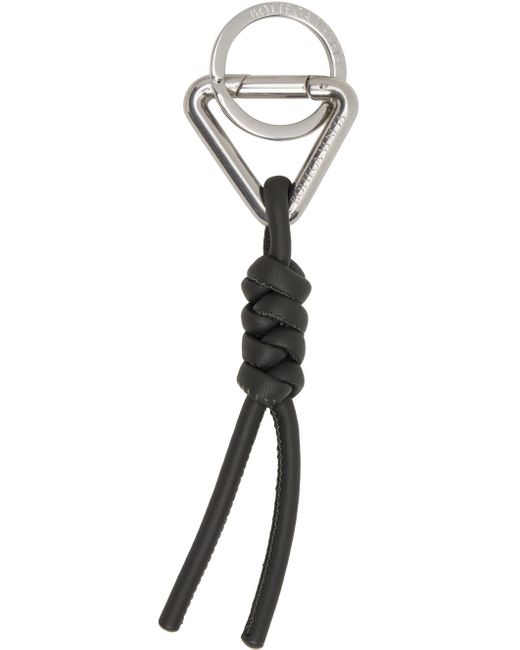 Bottega Veneta Black Triangle Key Ring Keychain for men