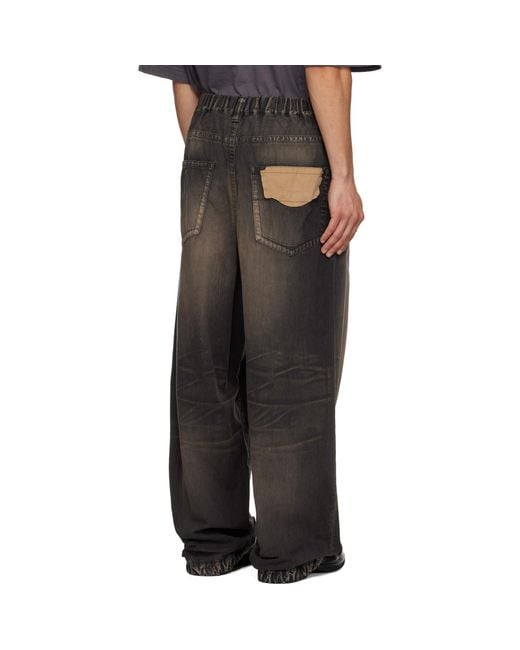 Maison Mihara Yasuhiro Black Light Wide Jeans for men