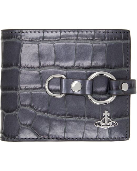 Vivienne Westwood Gray Gunmetal Bondage Billfold Wallet for men
