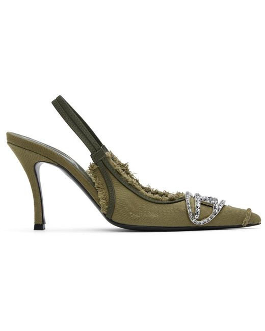 DIESEL Black Khaki D-Venus Sb Heels