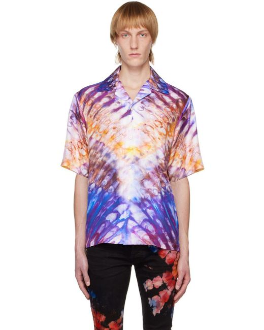 Amiri Purple Bowling Shirt for Men Lyst