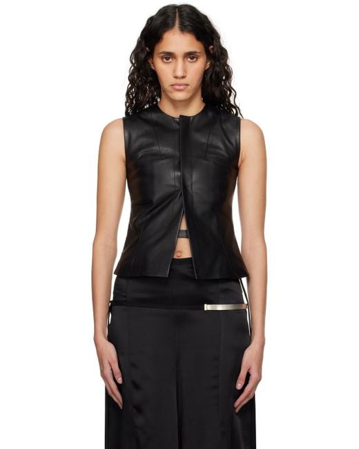 Ann Demeulemeester Black Yael Leather Vest