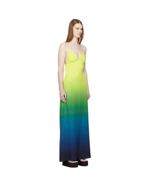 Casablanca Green Jacquard Monogram Maxi Dress