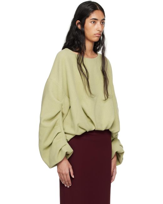 Dries Van Noten Green Draped Sweater