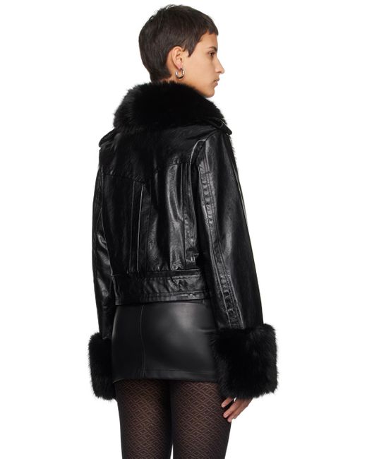 Stand Studio Black Rosalyn Faux-leather Jacket