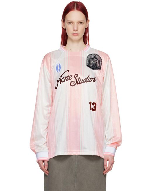 Acne Pink Striped Long Sleeve T-Shirt