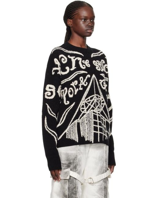Acne Black Jacquard Sweater