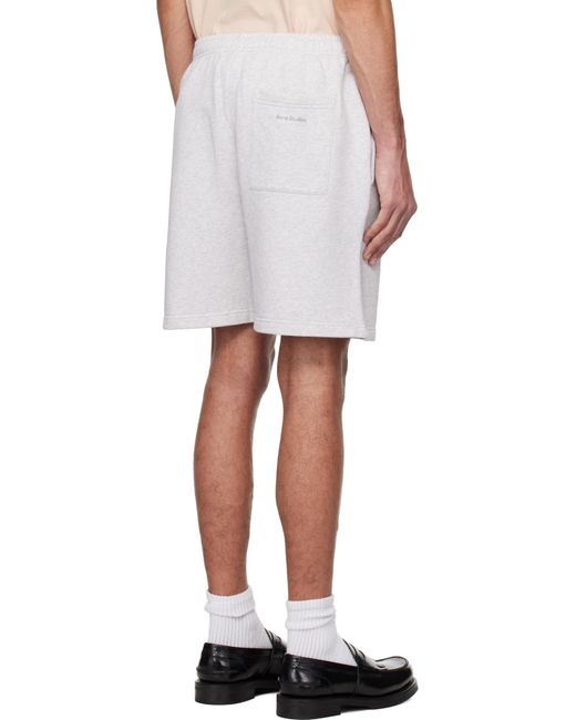メンズ Acne グレー オーガニックコットン ショートパンツ White