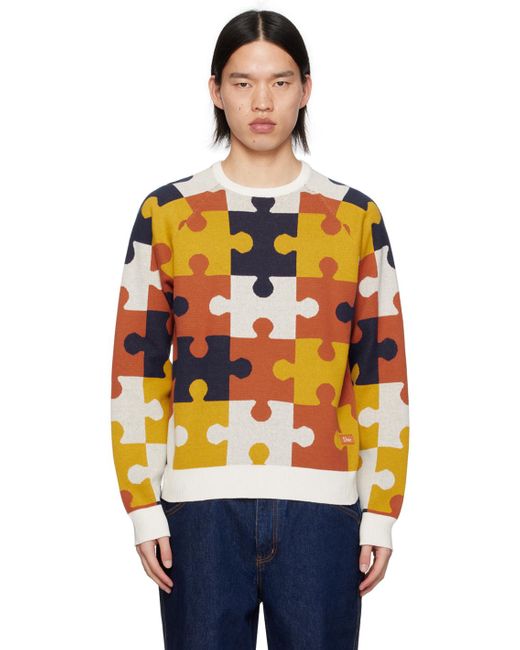 Dime Orange Camo Puzzle Sweater for men