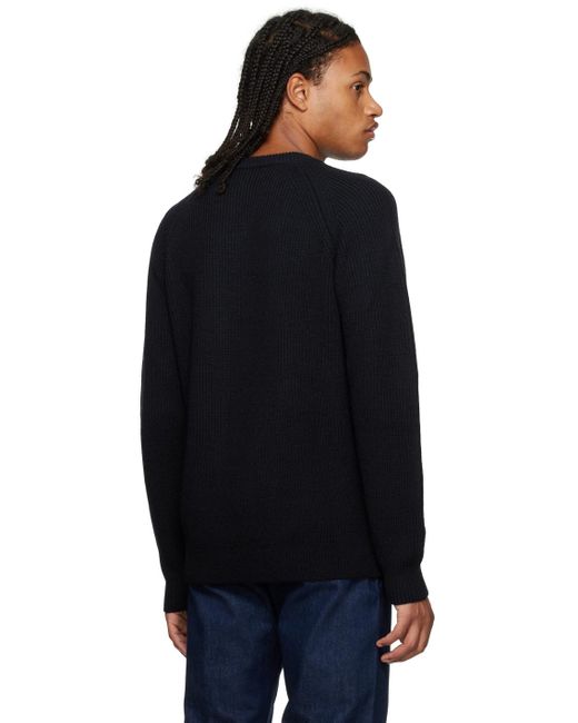 Norse Projects Black Navy Roald Sweater for men