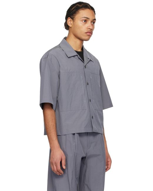 Chemise écourtée grise Amomento pour homme en coloris Blue