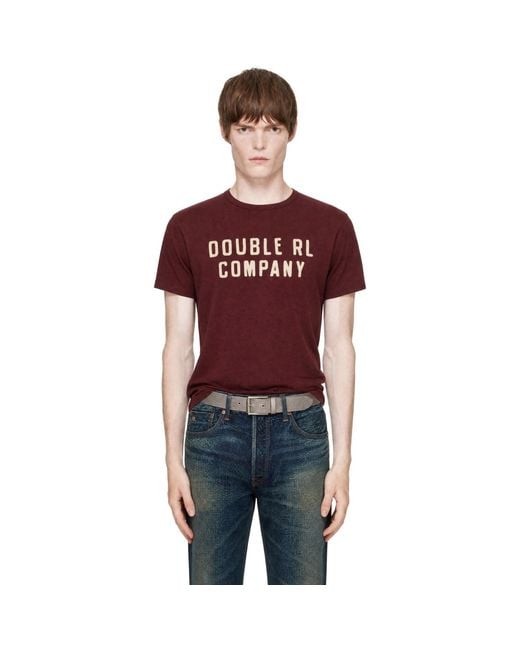 RRL Red Burgundy 'Double Rl Company' T-Shirt for men