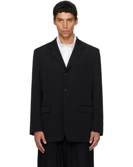 Yohji Yamamoto Black Suit Gabardine Cdh 3Buttons Blazer for men