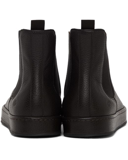 Giorgio Armani Black Moc Toe Chelsea Boots for men