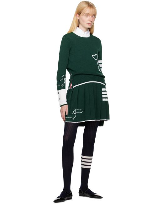 Thom Browne Black Green Hector 4-bar Miniskirt