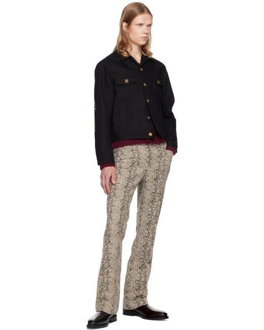 Ernest W. Baker Black Studded Denim Jacket for men