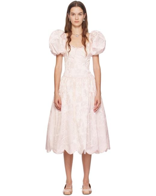 Sandy Liang Pink Cil Midi Dress